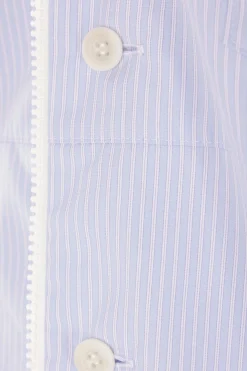 SACAI striped poplin short-sleeve shirt