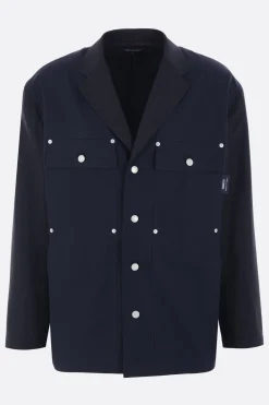 COMME DES GARÇONS HOMME striped wool and canvas jacket