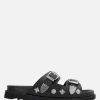 TOGA VIRILIS studded smooth leather flat sandals