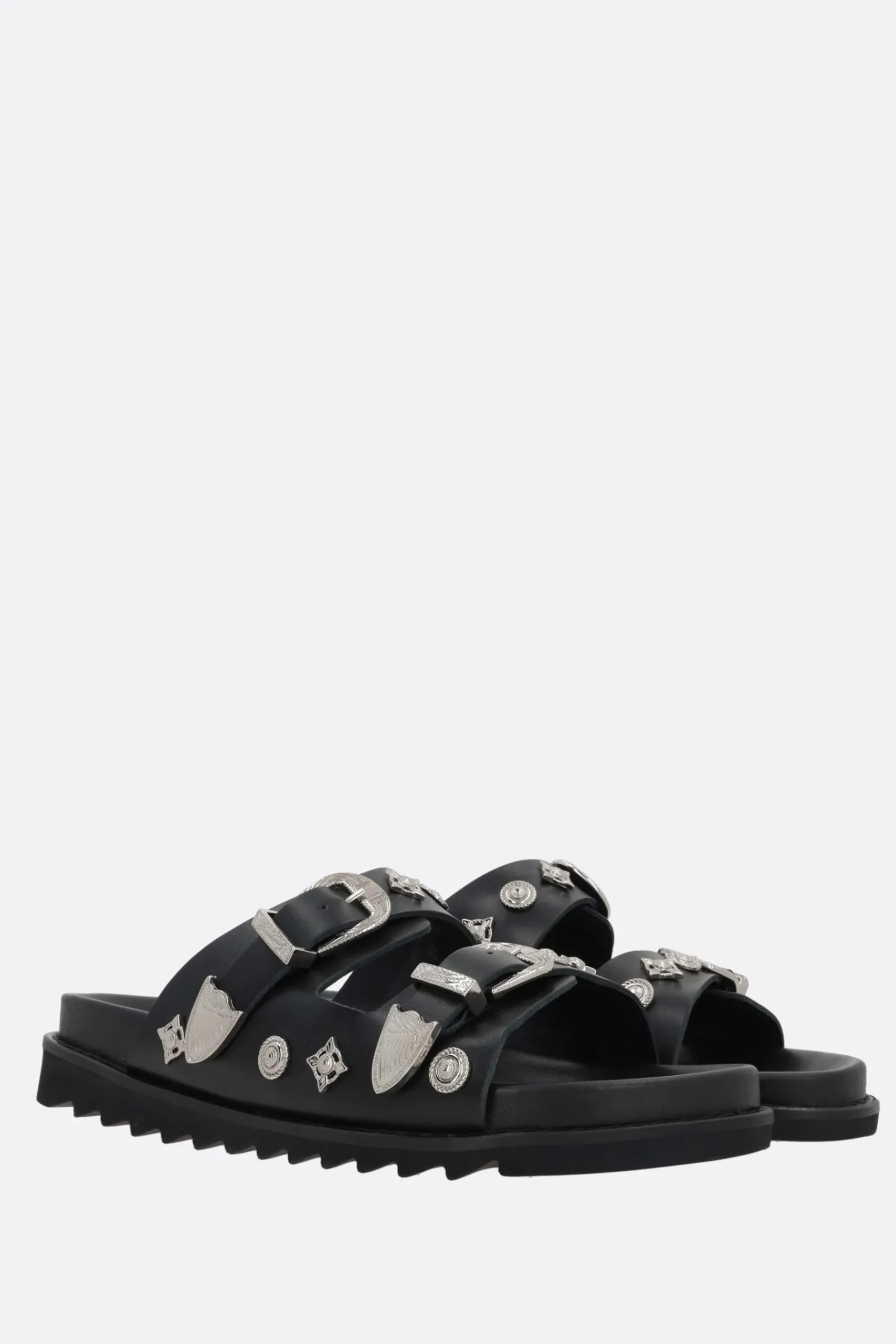 TOGA VIRILIS studded smooth leather flat sandals