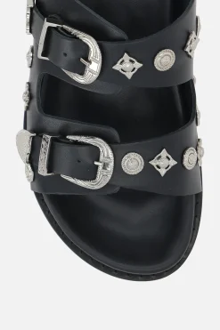 TOGA VIRILIS studded smooth leather flat sandals