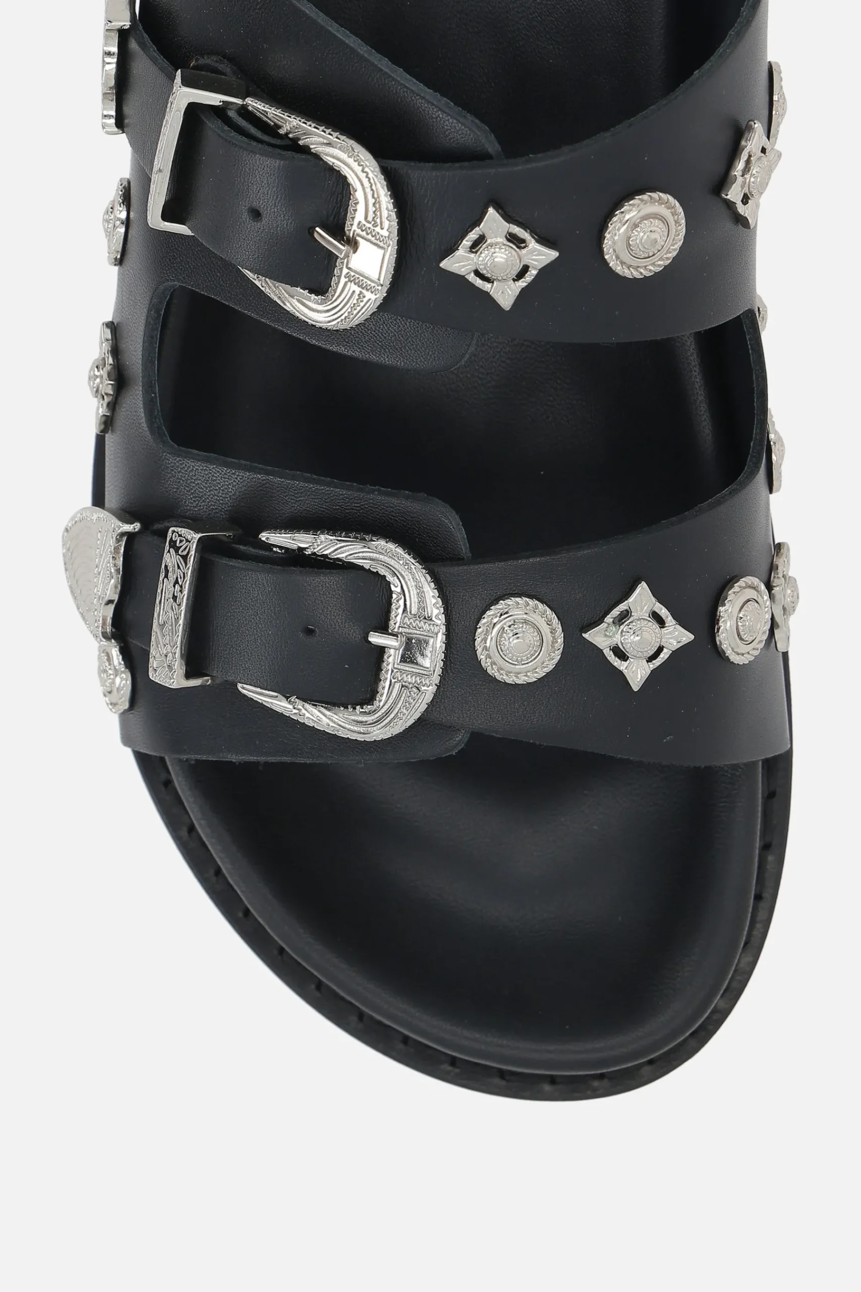 TOGA VIRILIS studded smooth leather flat sandals