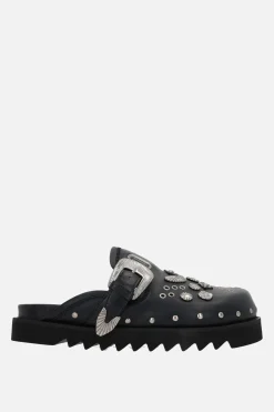 TOGA VIRILIS studded smooth leather mules