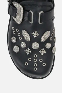 TOGA VIRILIS studded smooth leather mules