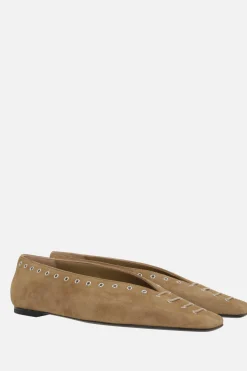 Women TOTEME suede lace-up ballerinas