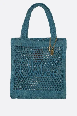 Women CHLOÉ Summer Banana tote bag in raffia