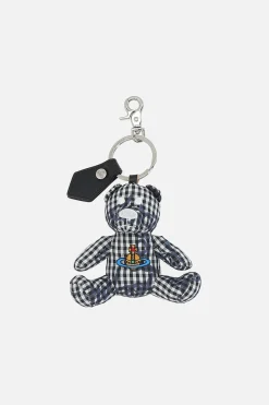 Women VIVIENNE WESTWOOD Teddy Bear key holder in colore Gingham fabric