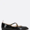 Women THOM BROWNE Thom John criss cross ballerinas in patent leather