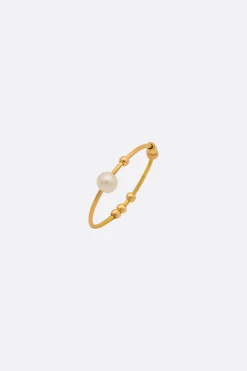 Women LIA DI GREGORIO Toi Perla Oro thin ring