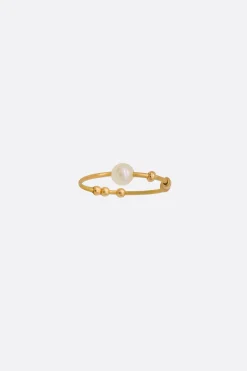 Women LIA DI GREGORIO Toi Perla Oro thin ring