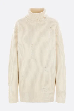 Women ANN DEMEULEMEESTER Tone ribbed wool oversize sweater