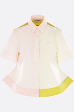 Women MELITTA BAUMEISTER Trilogy short-sleeve shirt in poplin and nylon
