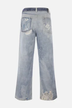OUR LEGACY trompe l'oeil print denim oversize jeans