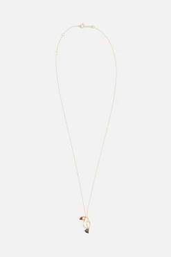 Women ALIITA Tucan necklace in enameled yellow