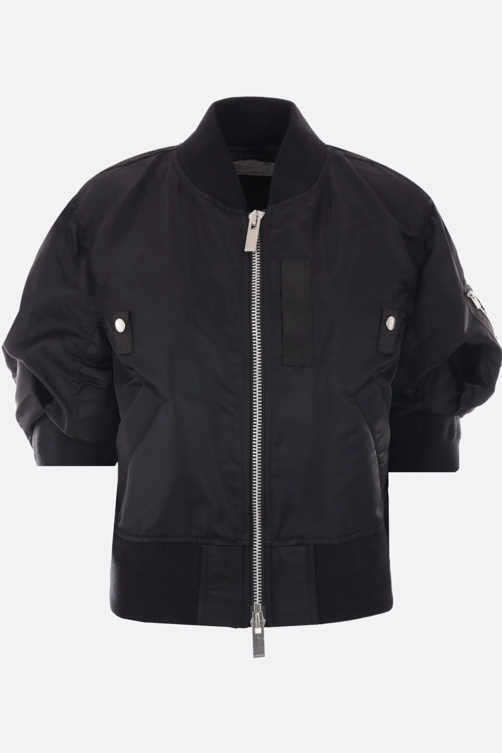 Women SACAI twill short-sleeved bomber jacket