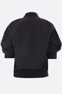 Women SACAI twill short-sleeved bomber jacket