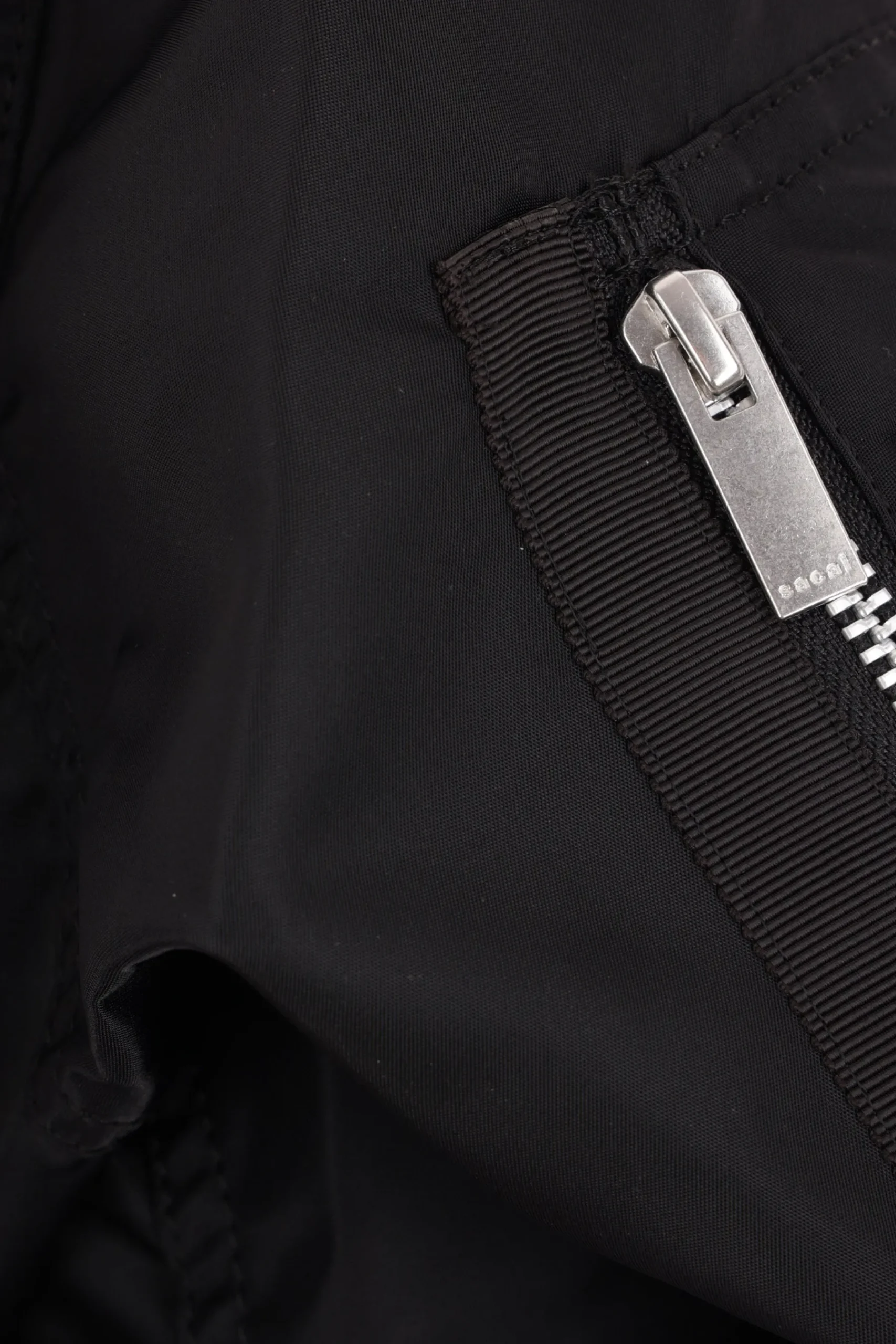 Women SACAI twill short-sleeved bomber jacket
