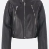 Women MM6 twist leather jacket