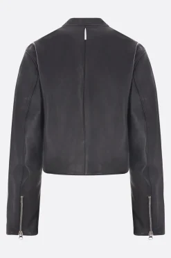 Women MM6 twist leather jacket
