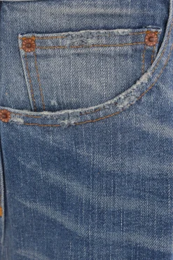 Women MM6 twist wide leg jeans in denim