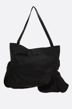 Women DISCORD YOHJI YAMAMOTO Unevenness tote bag in grainy leather