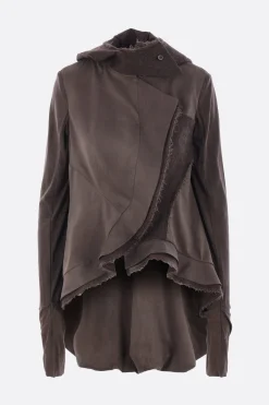 Women YEHUAFAN unstructured jacket in wool and silk