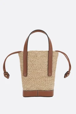 Women ROGER VIVIER Viv' Skate mini bucket bag in raffia