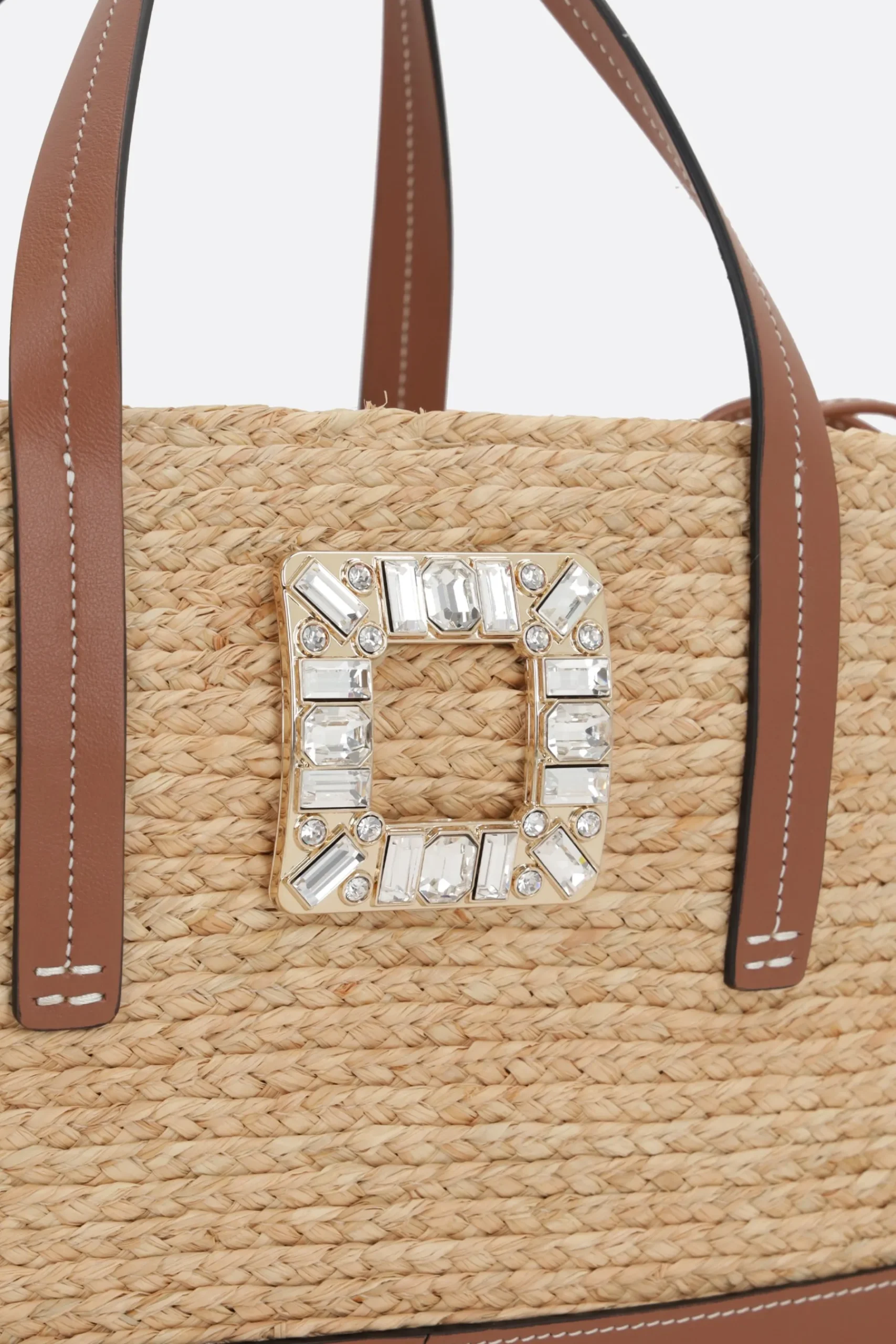 Women ROGER VIVIER Viv' Skate small handbag in raffia