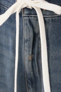Women MM6 wide-leg denim jeans with drawstring