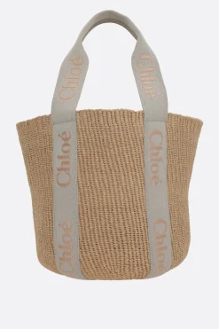 Women CHLOÉ Woody large fair-trade paper handbag
