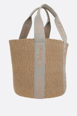 Women CHLOÉ Woody large fair-trade paper handbag