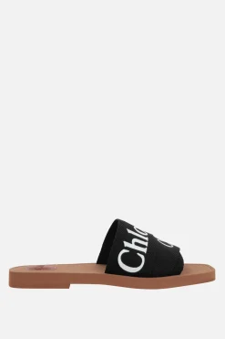 Women CHLOÉ Woody slide sandals in canvas