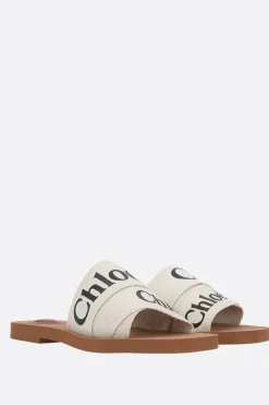 Women CHLOÉ Woody slide sandals in canvas