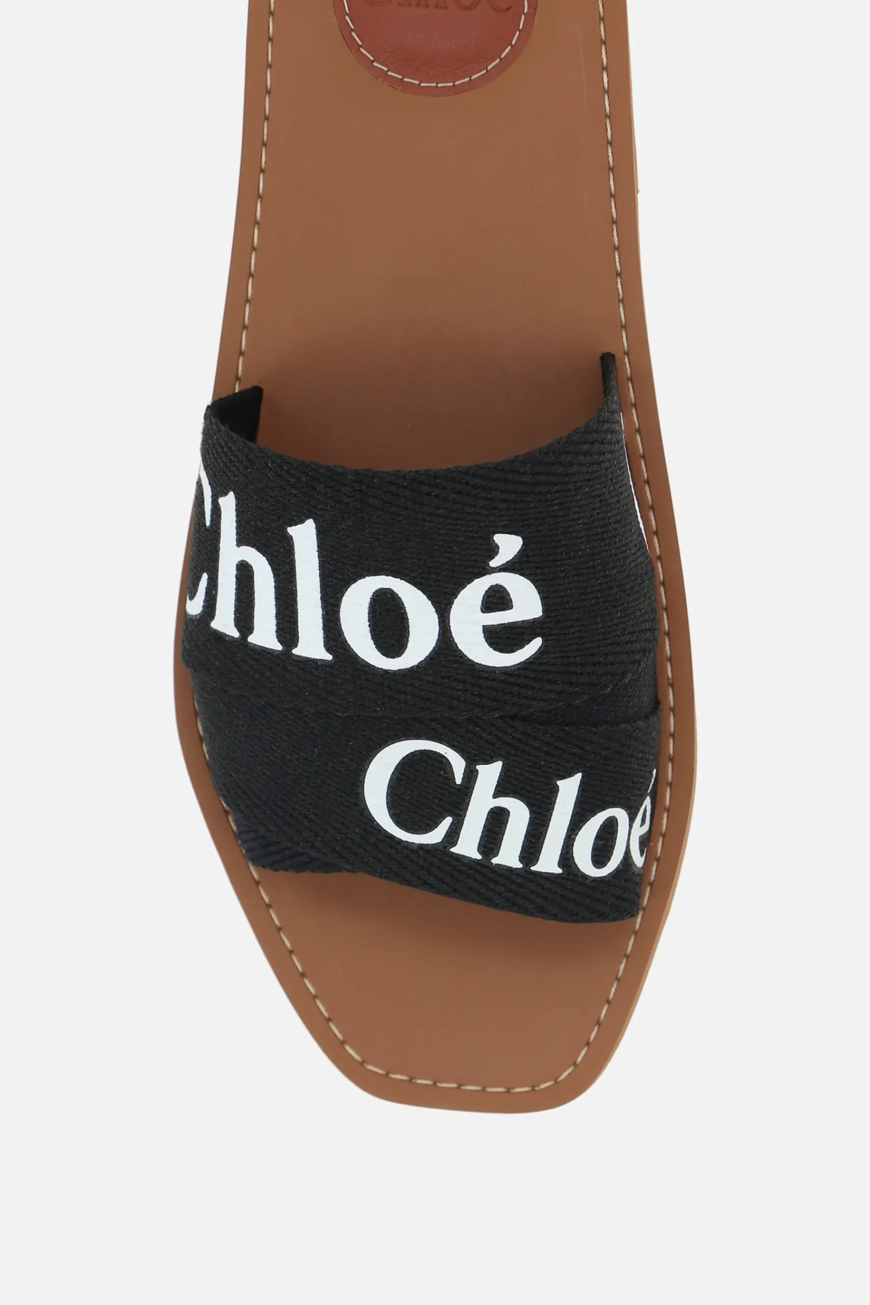Women CHLOÉ Woody slide sandals in canvas