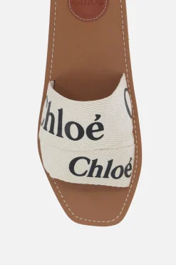 Women CHLOÉ Woody slide sandals in canvas
