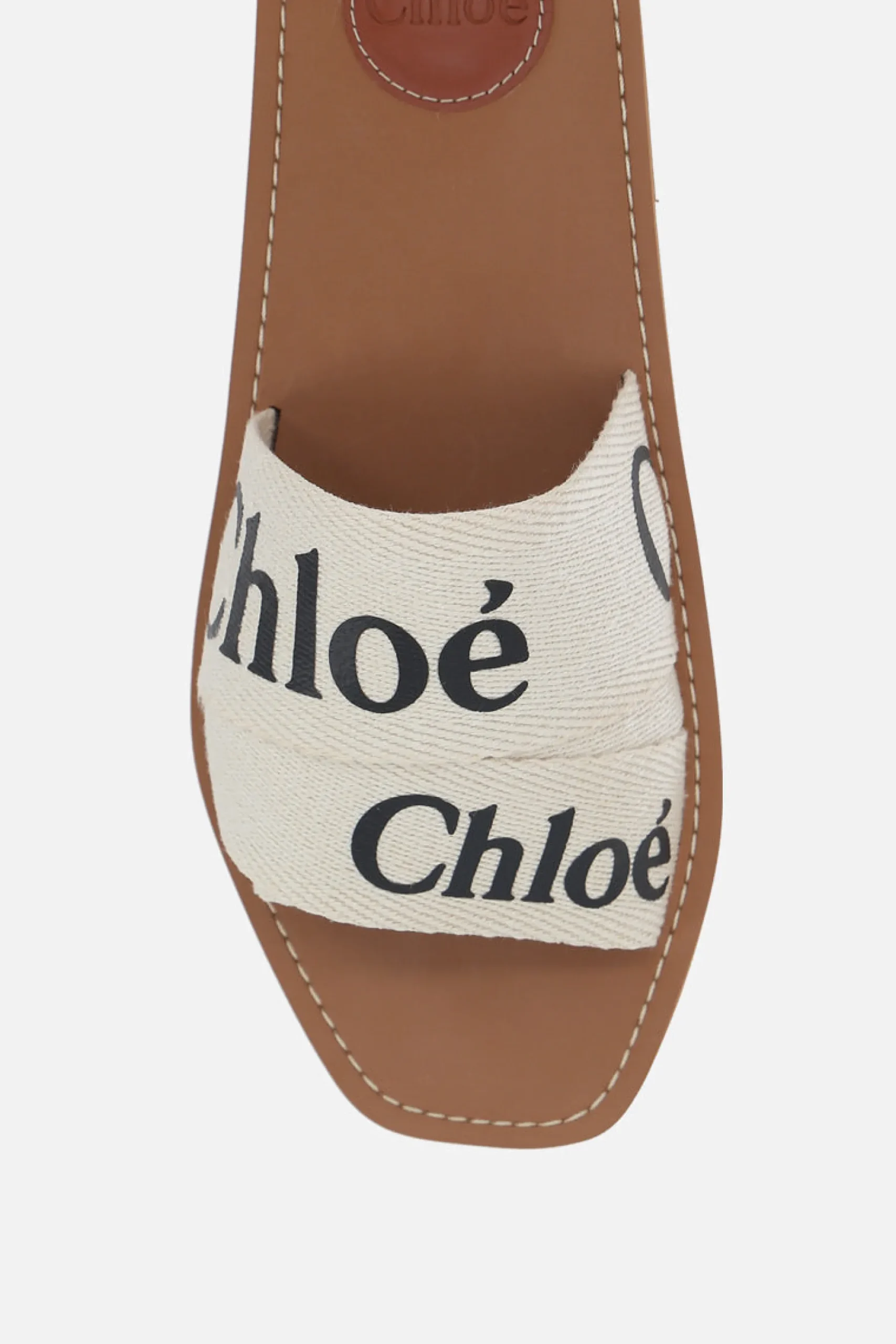 Women CHLOÉ Woody slide sandals in canvas