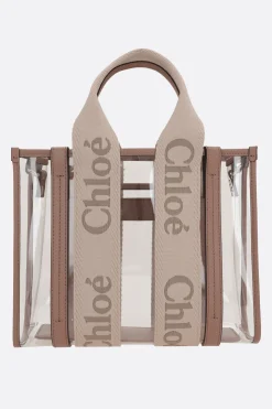 Women CHLOÉ Woody small tote bag in rubber and leather