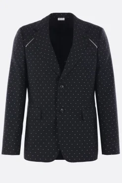 COMME DES GARÇONS HOMME PLUS wool and faux leather destructured jacket