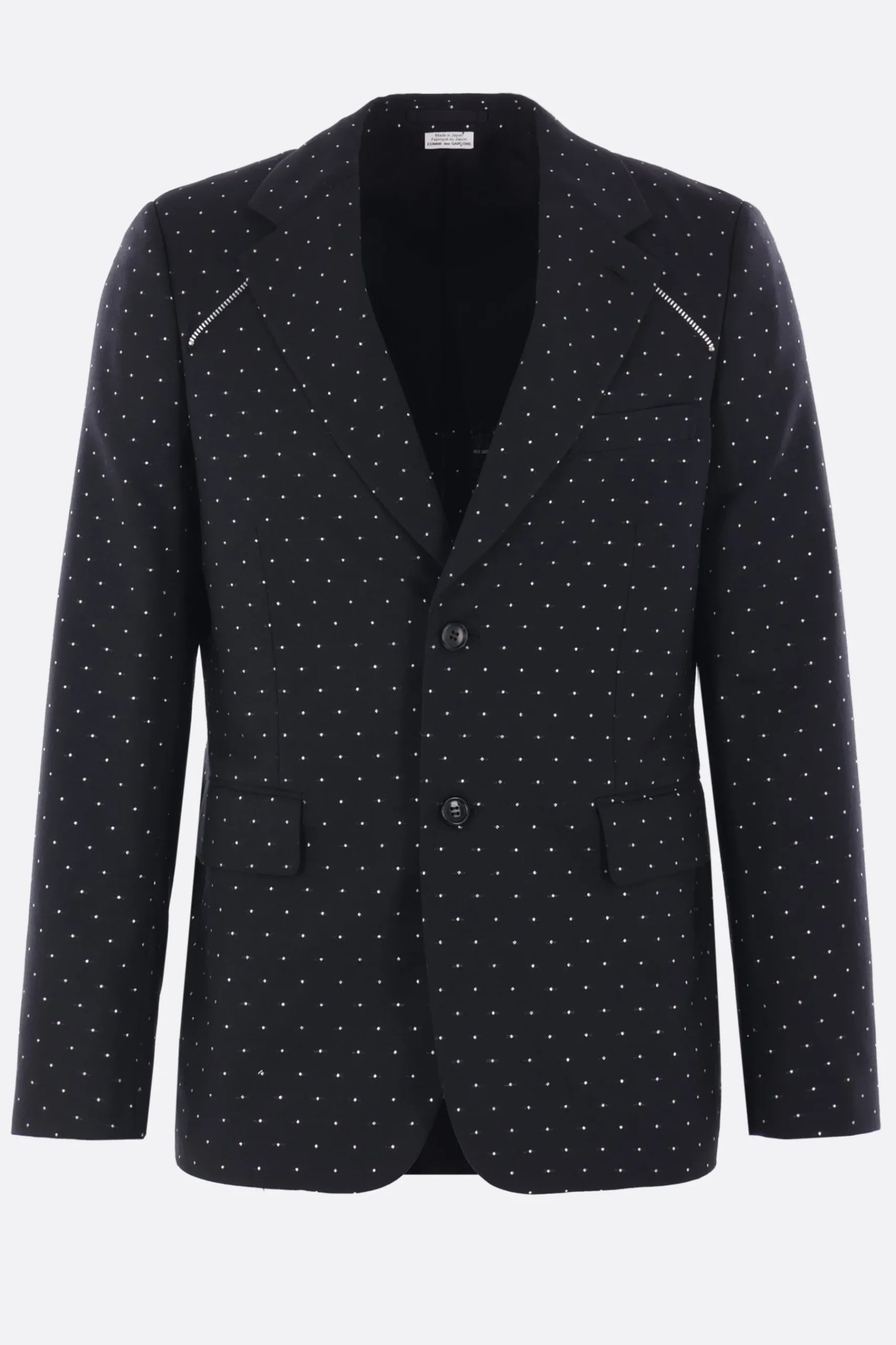 COMME DES GARÇONS HOMME PLUS wool and faux leather destructured jacket