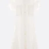 Women SACAI wool and satin shirt dress