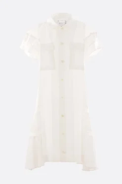 Women SACAI wool and satin shirt dress