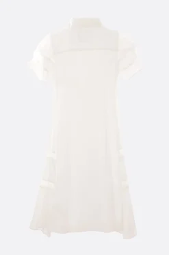 Women SACAI wool and satin shirt dress