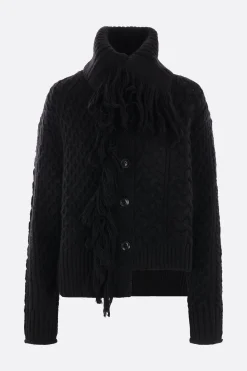 Women Y'S wool asymmetric cardigan