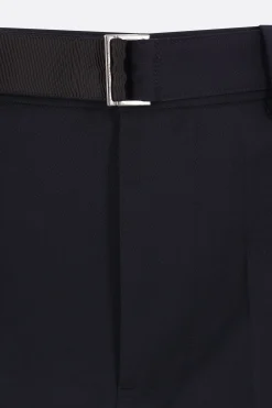 Women SACAI wool blend and denim shorts with belt