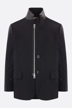 SACAI wool blend and nylon suiting jacket