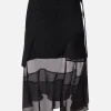 Women SACAI wool blend asymmetric skirt with belt