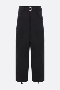 SACAI wool blend cargo trousers with belt