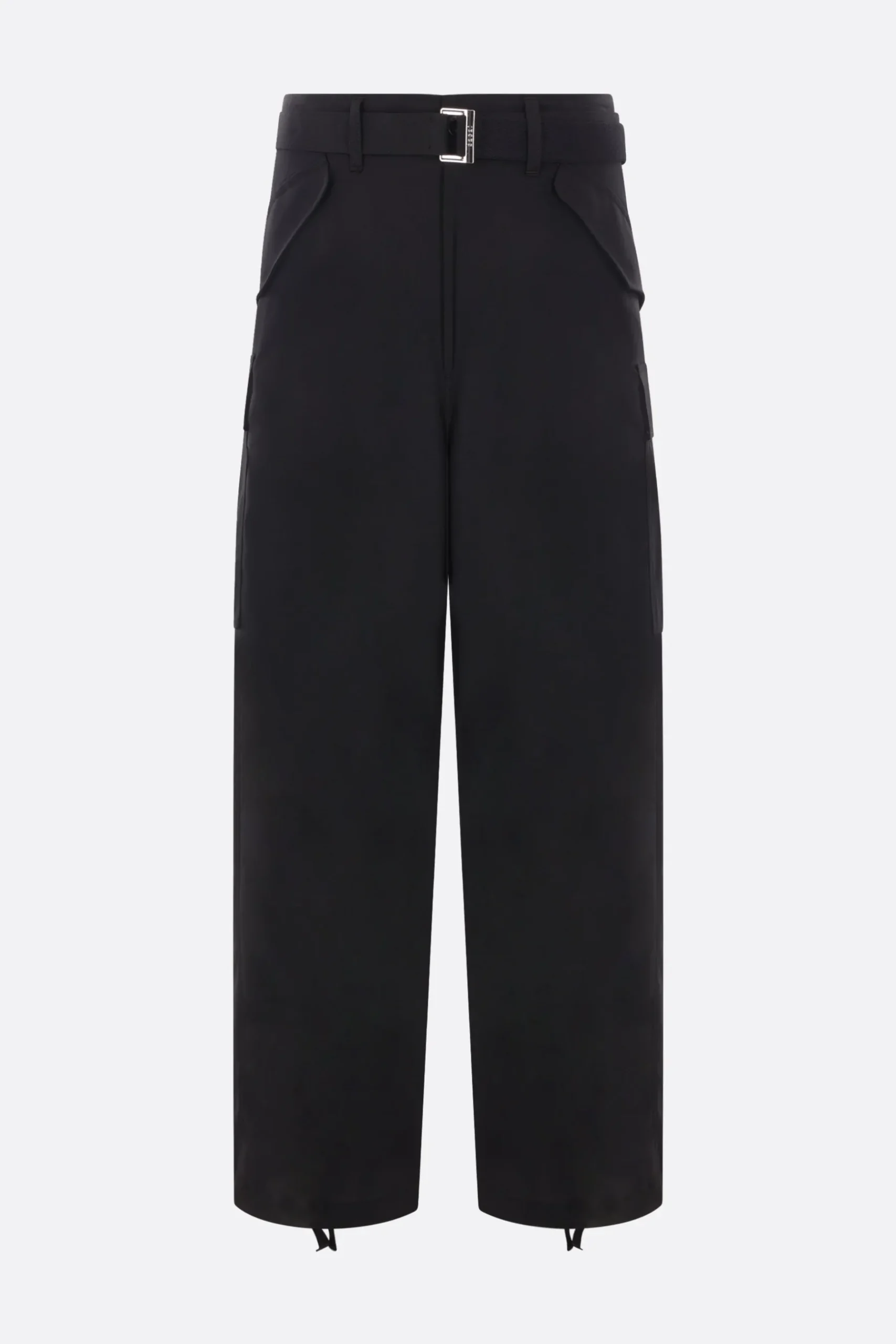 SACAI wool blend cargo trousers with belt
