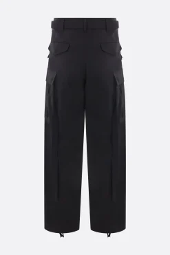 SACAI wool blend cargo trousers with belt