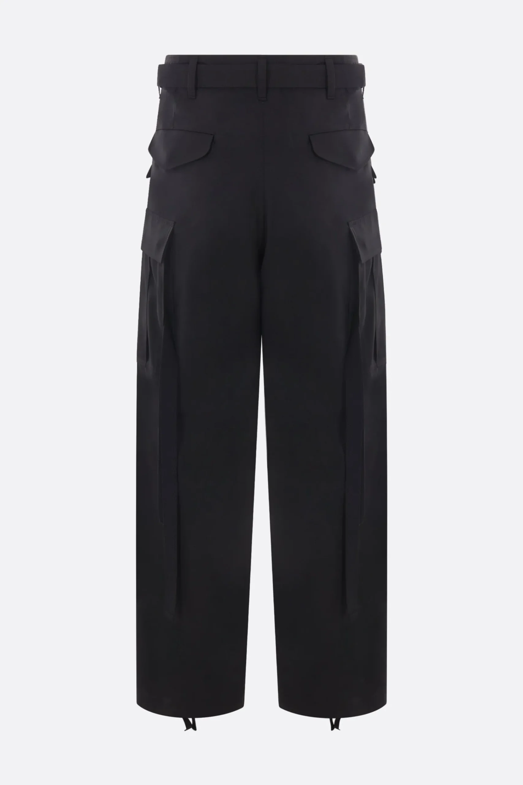 SACAI wool blend cargo trousers with belt